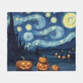 Sterrennacht Van Gogh Halloween Fleece Deken (Voorkant (Horizontaal))