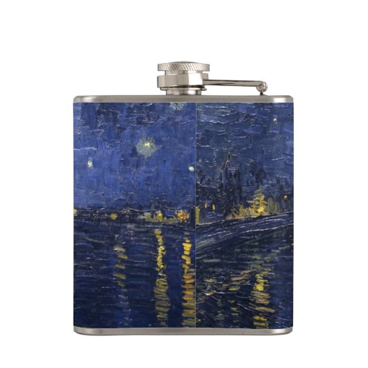 Sterrennacht van Gogh Heupfles (Achterkant)