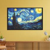 Sterrennacht Van Gogh Imitatiestijl schilderij Canvas Afdruk (Insitu (Woonkamer))