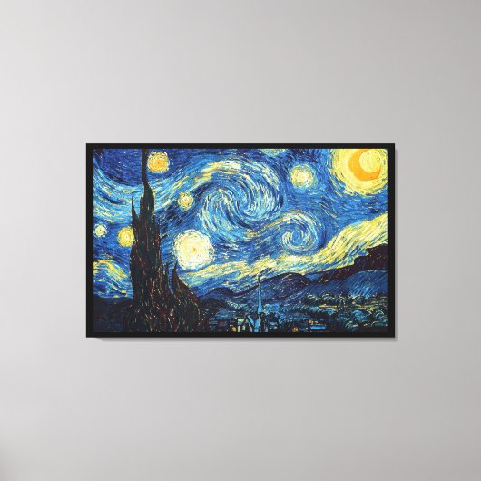 Sterrennacht Van Gogh Imitatiestijl schilderij Canvas Afdruk (Voorkant)