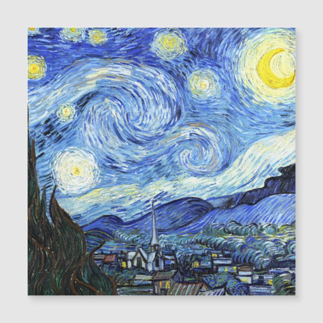 Sterrennacht Van Gogh Impressionisme Magnetkaart (Voorkant)