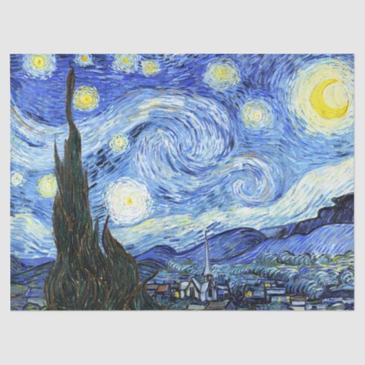 Sterrennacht Van Gogh Impressionisme Tissuepapier (Voorkant)