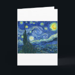 Sterrennacht ~ Van Gogh Kaart<br><div class="desc">Het beroemdste schilderij van Vincent Van Gogh. Een modern meesterwerk met een donkerblauw nachtlandschap met heldere kleurzwenken van gele, witte en oranje twinkelende sterren. Oorspronkelijke Nederlandse titel: De sterrennacht . Het uitzicht staat 's nachts buiten het sanitarium van Van Gogh terwijl het echte schilderij 's nachts door het geheugen werd...</div>