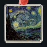 Sterrennacht - van Gogh Metalen Ornament<br><div class="desc">Van de mineramp van Nuenen tot degene die hij op zijn vensterbank plaatste na de scène met Gauguin; van de avondster merkte hij op in 1875 in Corot Olive Orchard tot de brief die hij in augustus 1888 aan zijn broer schreef, waarin hij zei: "Op een dag of op een...</div>
