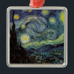 Sterrennacht - van Gogh Metalen Ornament<br><div class="desc">Van de mineramp van Nuenen tot degene die hij op zijn vensterbank plaatste na de scène met Gauguin; van de avondster merkte hij op in 1875 in Corot Olive Orchard tot de brief die hij in augustus 1888 aan zijn broer schreef, waarin hij zei: "Op een dag of op een...</div>