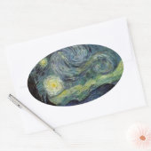 Sterrennacht - van Gogh Ovale Sticker (Envelop)