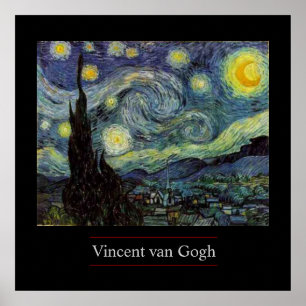 Sterrennacht van Gogh Post-Impressionist Poster