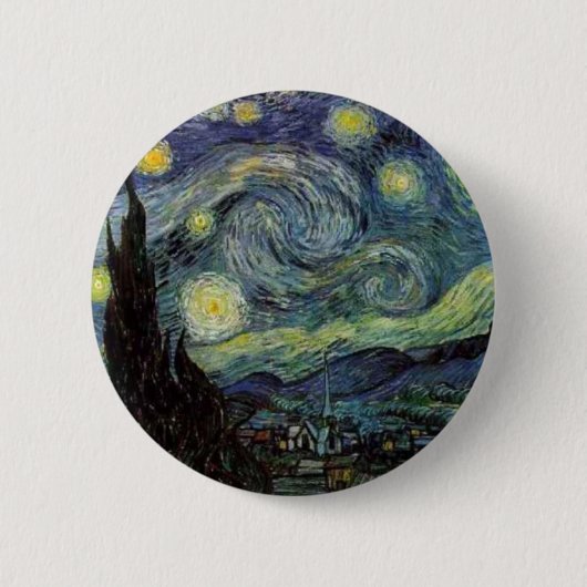 Sterrennacht - van Gogh Ronde Button 5,7 Cm (Voorkant)