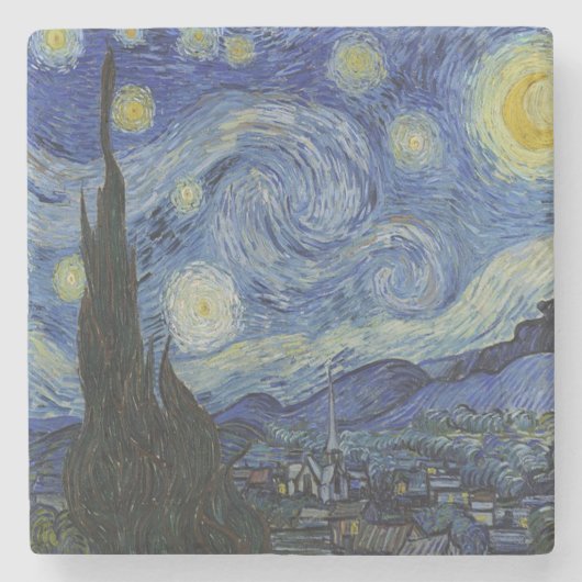 Sterrennacht Van Gogh Stenen Onderzetter (Voorkant)