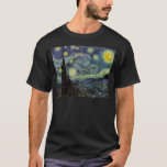 Sterrennacht - van Gogh T-shirt<br><div class="desc">Van de mineramp van Nuenen tot degene die hij op zijn vensterbank plaatste na de scène met Gauguin; van de avondster merkte hij op in 1875 in Corot Olive Orchard tot de brief die hij in augustus 1888 aan zijn broer schreef, waarin hij zei: "Op een dag of op een...</div>