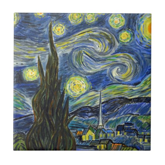 Sterrennacht Van Gogh Tegeltje (Voorkant)