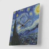 Sterrennacht Van Gogh Vierkante Klok (Hoek)