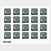 Sterrennacht - van Gogh Vierkante Sticker (Vel)