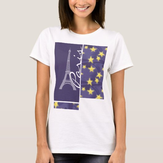 Sterrennacht van Parijs; Eiffeltoren T-shirt (Voorkant)