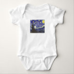 Sterrennacht van Van Gogh baby creeper Romper<br><div class="desc">Van Gogh's iconische Sterrennacht schilderij met een gevlekte rand voor een beter T-shirt ontwerp.</div>