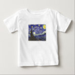 Sterrennacht van Van Gogh baby t-shirt<br><div class="desc">Van Gogh's iconische Sterrennacht schilderij met een gevlekte rand voor een beter T-shirt ontwerp.</div>