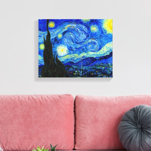 Sterrennacht van Van Gogh Fine Art Canvas Print (Insitu (Woonkamer))