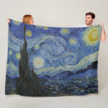 "Sterrennacht" van Van Gogh Fleece Deken<br><div class="desc">Dit ontwerp toont een zeer hoge reproductie van Van Goghs bekende "Sterrennacht" schilderij.</div>