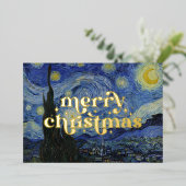 "Sterrennacht" van Van Gogh Folie Feestdagenkaart (Staand Voorkant)