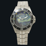 Sterrennacht van Van Gogh. Horloge<br><div class="desc">Sterrennacht van Van Gogh. Uniek beroemd,  klassiek,  roestvrij staal horloge. Post-pressionisme olieschilderij.</div>