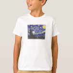 Sterrennacht van Van Gogh kinder t-shirt<br><div class="desc">Van Gogh's iconische Sterrennacht schilderij met een gevlekte rand voor een beter T-shirt ontwerp.</div>