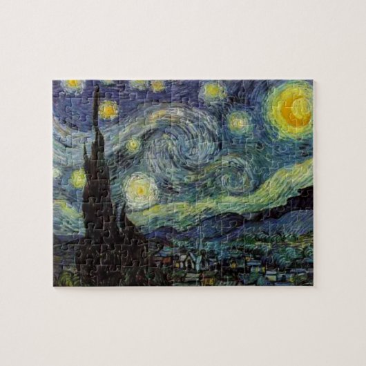 Sterrennacht van Van Gogh Modern Art Painting Blue Legpuzzel (Horizontaal)