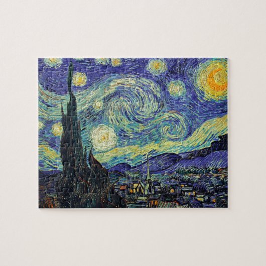 Sterrennacht van Van Gogh Modern Art Painting Blue Legpuzzel (Horizontaal)