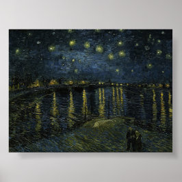Sterrennacht van Van Gogh op de Rijn Poster