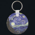 Sterrennacht van Van Gogh ronde sleutelhanger<br><div class="desc">Sterrennacht van Van Gogh voor de kunstminnaar of dromer in je leven.</div>