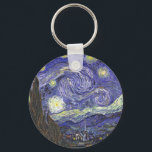 Sterrennacht van Van Gogh ronde sleutelhanger<br><div class="desc">Sterrennacht van Van Gogh voor de kunstminnaar of dromer in je leven.</div>