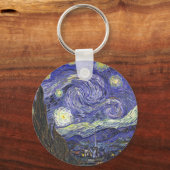 Sterrennacht van Van Gogh ronde sleutelhanger (Voorkant)