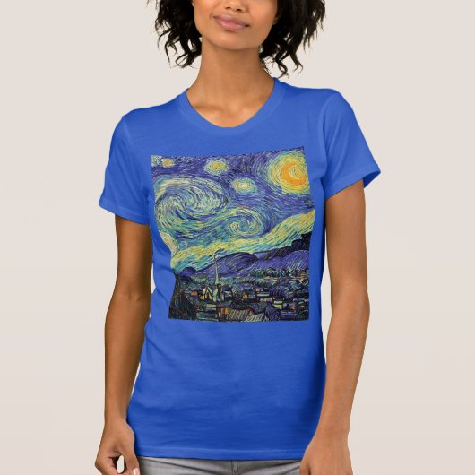 Sterrennacht van Van Gogh Royal Blue T-shirt (Voorkant)