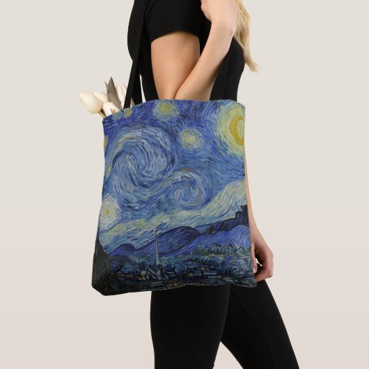 "Sterrennacht" van Van Gogh Tote Bag (Dichtbij)