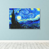 Sterrennacht van Van Gogh Triple Panel Canvas Prin Afdruk (Insitu (Houten vloer))