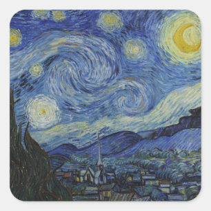 "Sterrennacht" van Van Gogh Vierkante Sticker