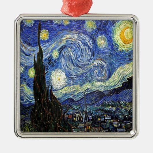 Sterrennacht van Vincent Van Gogh 1889 Metalen Ornament (Voorkant)