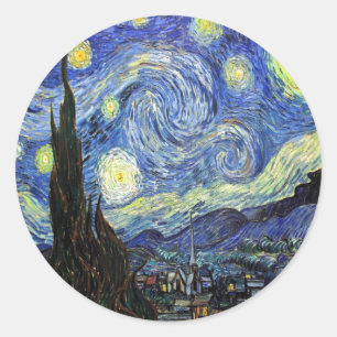 Sterrennacht van Vincent Van Gogh 1889 Ronde Sticker