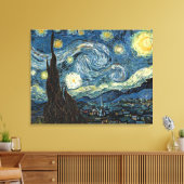 Sterrennacht van Vincent van Gogh. Bekende kunst Canvas Afdruk (Insitu (Woonkamer))