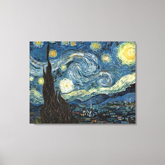 Sterrennacht van Vincent van Gogh. Bekende kunst Canvas Afdruk (Voorkant)