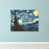 Sterrennacht van Vincent van Gogh. Bekende kunst Canvas Afdruk (Insitu (Houten vloer))