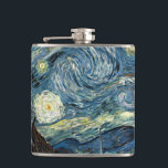 Sterrennacht van Vincent van Gogh. Bekende kunst Heupfles<br><div class="desc">Sterrennacht van Vincent van Gogh. Bekende kunst, landschapsolieverschildering.</div>