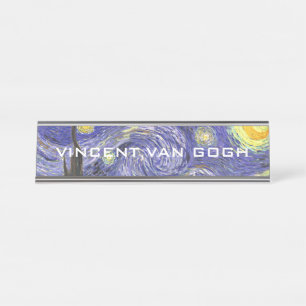 Sterrennacht van Vincent van Gogh Bureau Naambordje