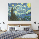 Sterrennacht van Vincent Van Gogh Canvas Afdruk (Insitu (Slaapkamer))