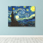 Sterrennacht van Vincent Van Gogh Canvas Art Afdruk (Insitu (Houten vloer))