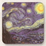 Sterrennacht van Vincent van Gogh,  Fine Art Drankjes Onderzetter<br><div class="desc">Sterrennacht (1889) van Vincent van Gogh is een post-impressionisme, een schilderij van de natuur van het kunstlandschap. Een uitzicht van een stad in een vallei 's nachts met de wolken die ronddraaien, de sterren die schijnen en een prachtige gouden gele halve maan. Het werd overdag uit het geheugen geschilderd en...</div>