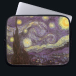 Sterrennacht van Vincent van Gogh,  Fine Art Laptop Sleeve<br><div class="desc">Sterrennacht (1889) van Vincent van Gogh is een post-impressionisme, een schilderij van de natuur van het kunstlandschap. Een uitzicht van een stad in een vallei 's nachts met de wolken die ronddraaien, de sterren die schijnen en een prachtige gouden gele halve maan. Het werd overdag uit het geheugen geschilderd en...</div>