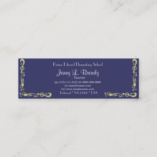 Sterrennacht van Vincent van Gogh. Mini Visitekaartje (Voorkant)