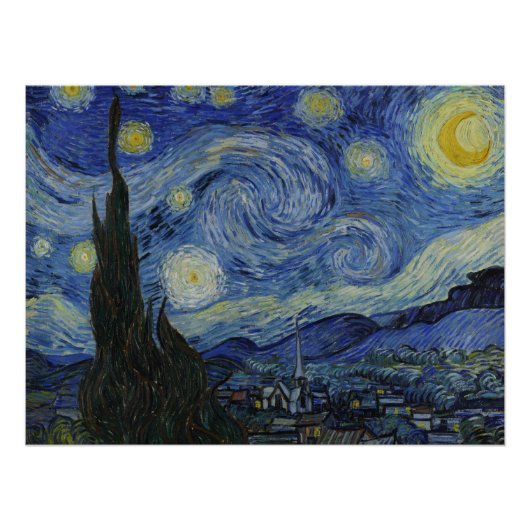 Sterrennacht van Vincent Van Gogh Perfect Poster (Voorkant)