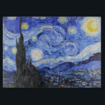 Sterrennacht van Vincent Van Gogh Snijplank<br><div class="desc">Van Gogh schilderde in 1889 'De Sterrennacht' uit het geheugen, terwijl hij in Frankrijk in een asiel zat, waar hij zich aansloot voor depressie.De scène toont het uitzicht uit zijn slaapkamerraam. Op het schilderij staan de maan, Venus en veel sterren omringd door geel en wit licht.Onderaan bevindt zich een kerk...</div>