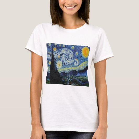 "Sterrennacht" van Vincent Van Gogh, T-shirt (Voorkant)